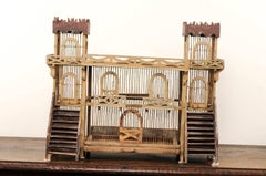 Italian Mid-20th Century Handcrafted Birdcage with Original Finish