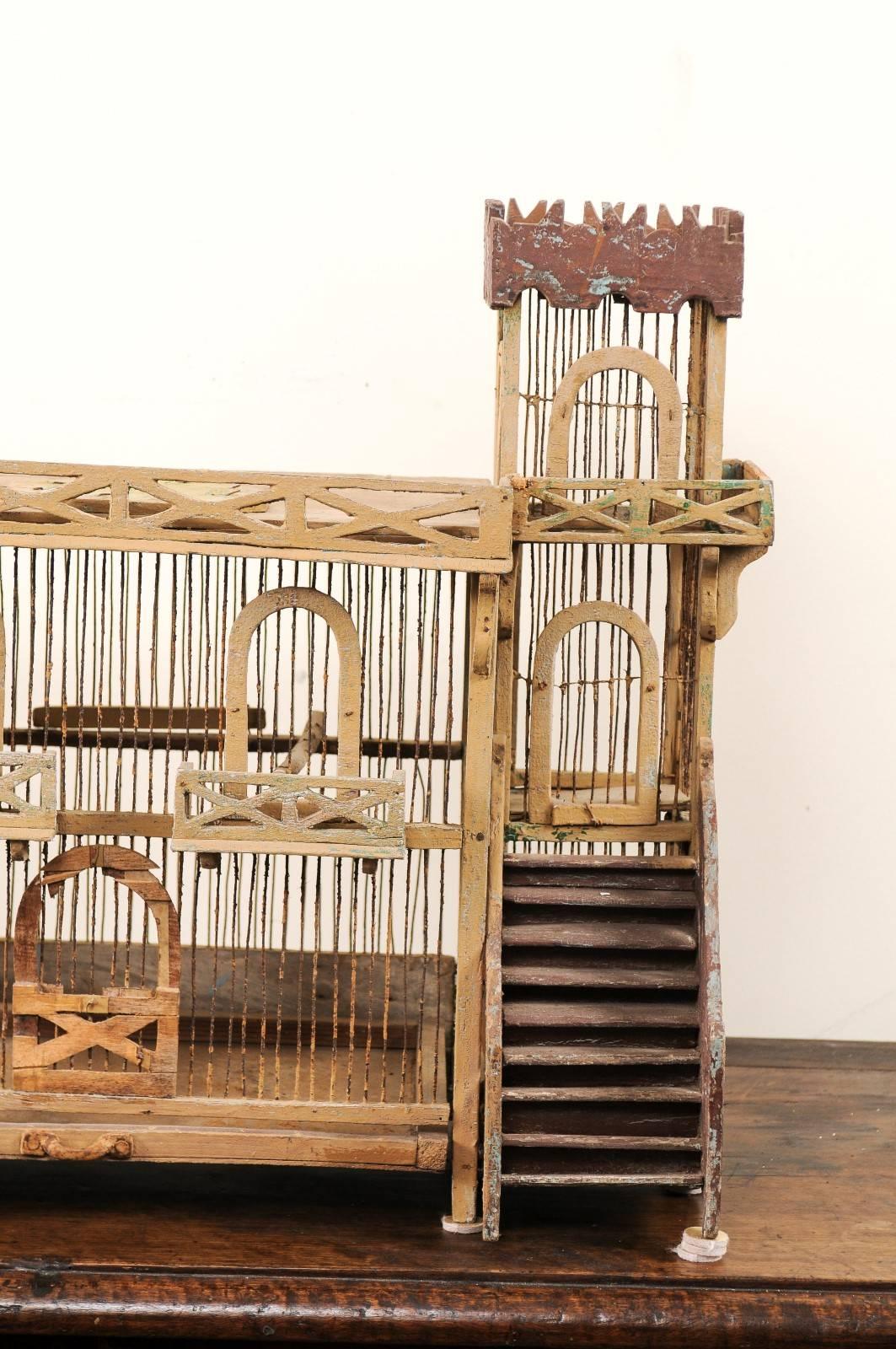 Italian Mid-20th Century Handcrafted Birdcage with Original Finish 1