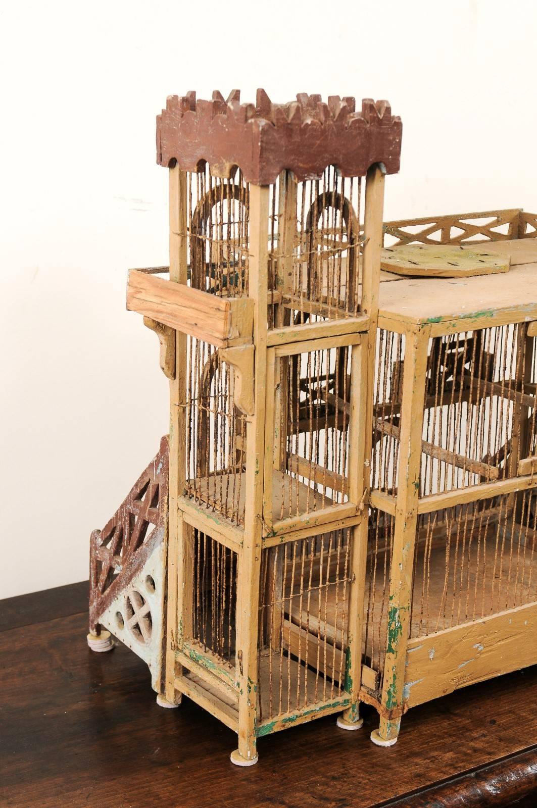 Italian Mid-20th Century Handcrafted Birdcage with Original Finish In Good Condition In Atlanta, GA