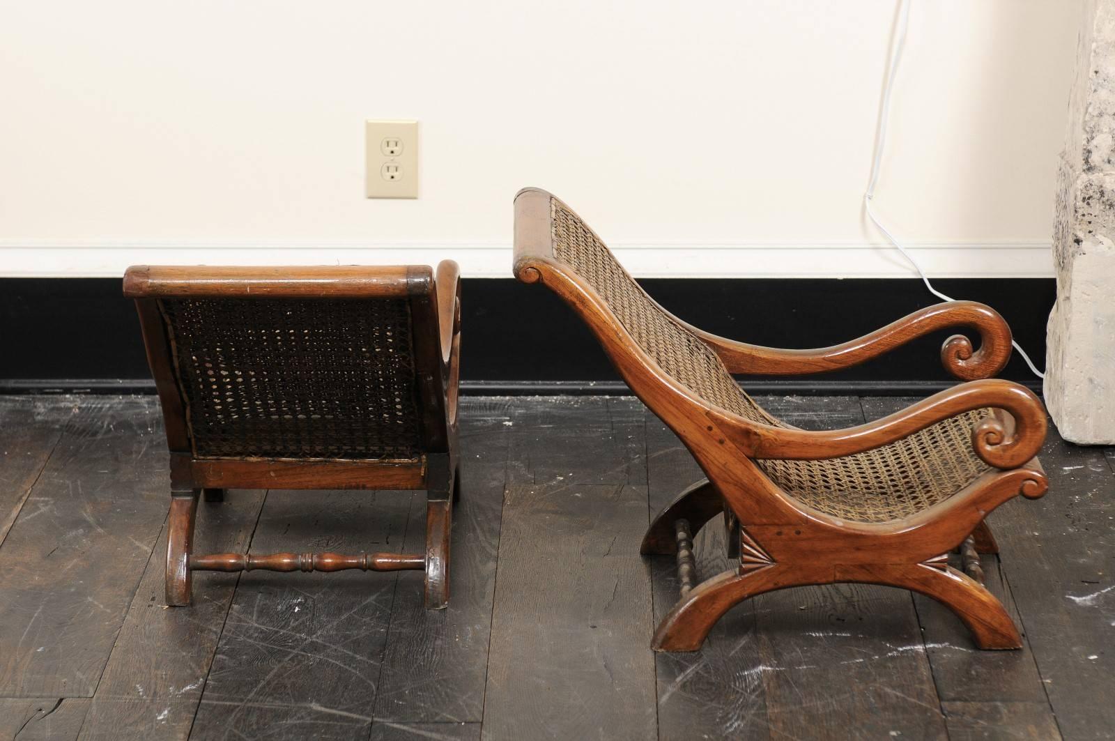 19th Century English 19th C. Children's Teak & Cane Chairs -Great Decor Accents or Display! For Sale