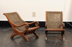 English 19th C. Children's Teak & Cane Chairs -Great Decor Accents or Display!