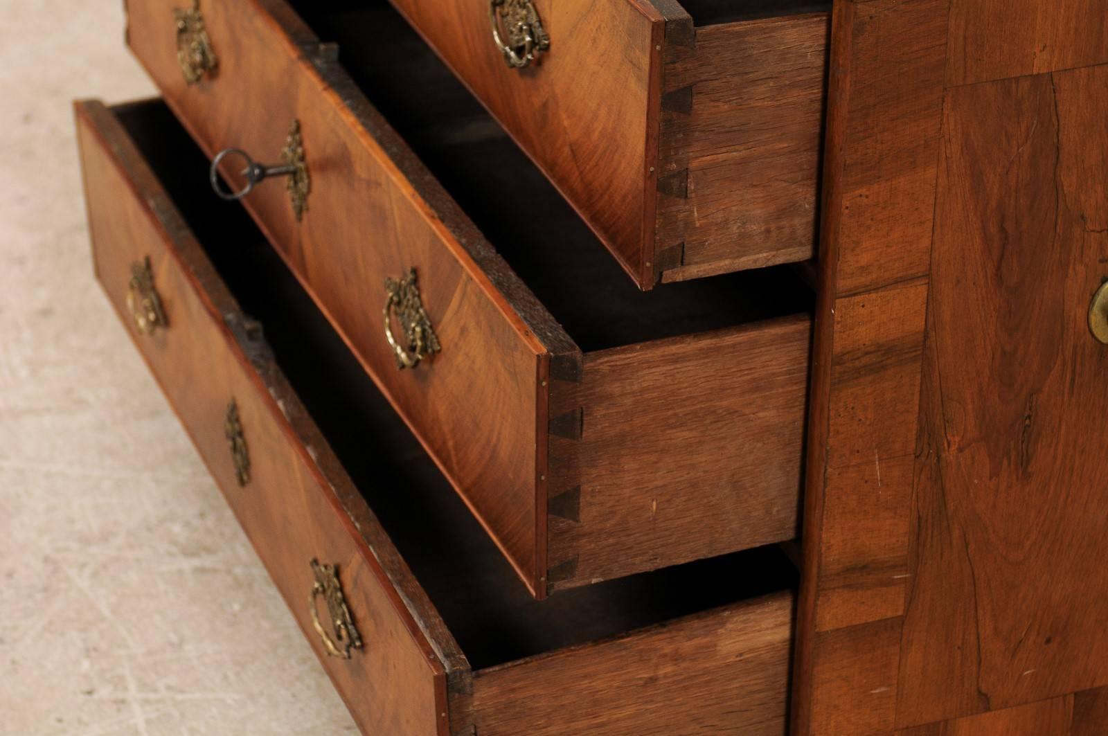 Swedish, 18th Century Wood Three-Drawer Chest with Marble Top & Rococo Hardware 1