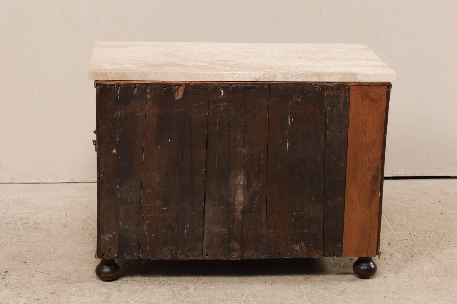 Swedish, 18th Century Wood Three-Drawer Chest with Marble Top & Rococo Hardware 3