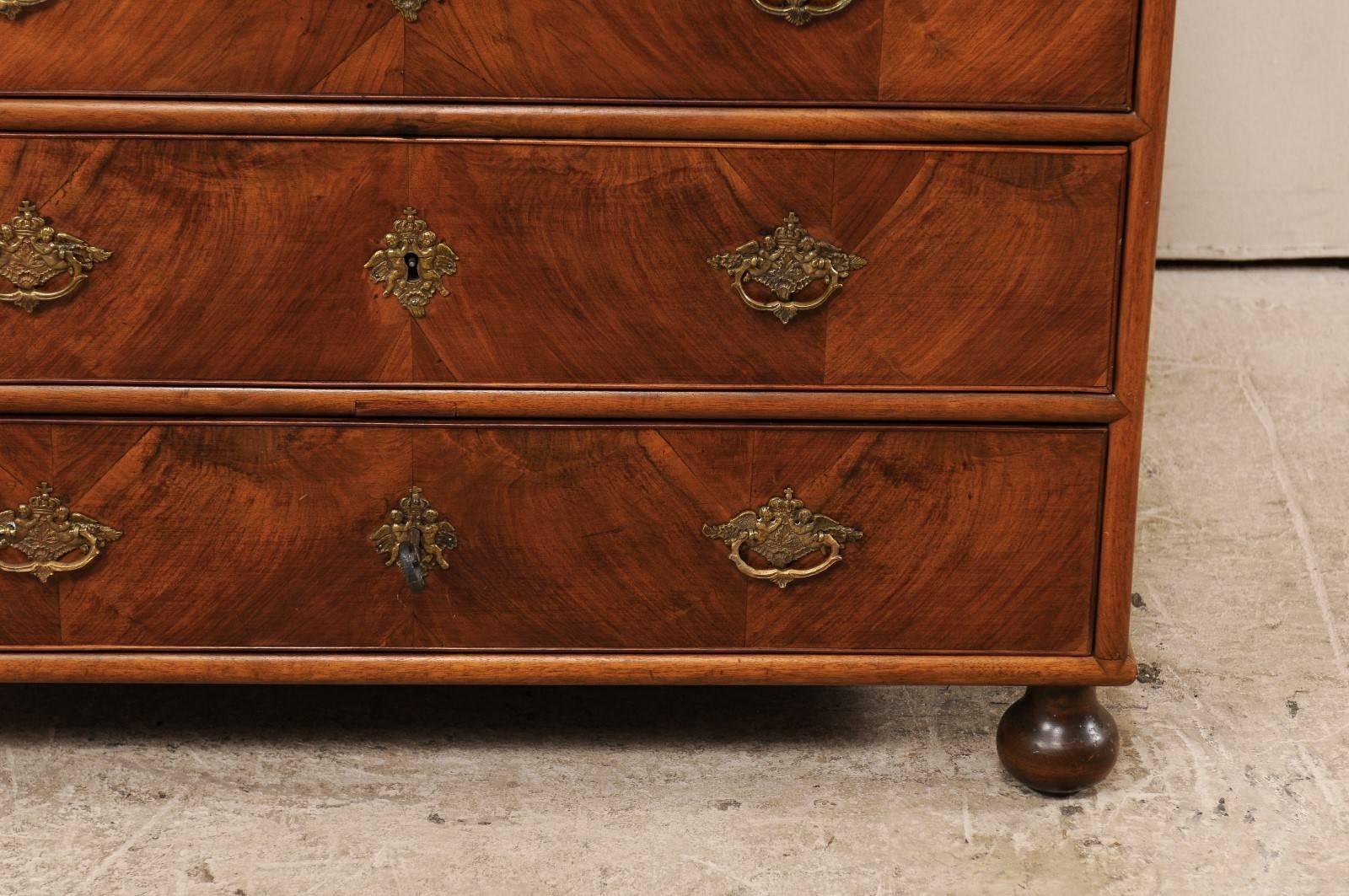 Swedish, 18th Century Wood Three-Drawer Chest with Marble Top & Rococo Hardware 2