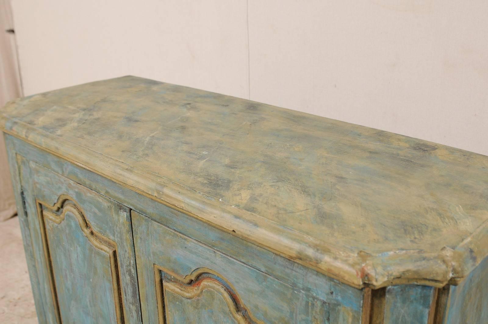20th Century Custom Vintage Italian Style Two-Door Painted Wood American Buffet Console