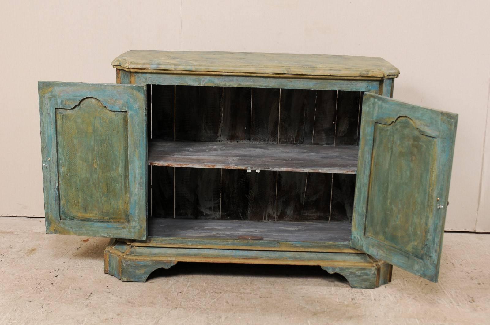 Custom Vintage Italian Style Two-Door Painted Wood American Buffet Console 3
