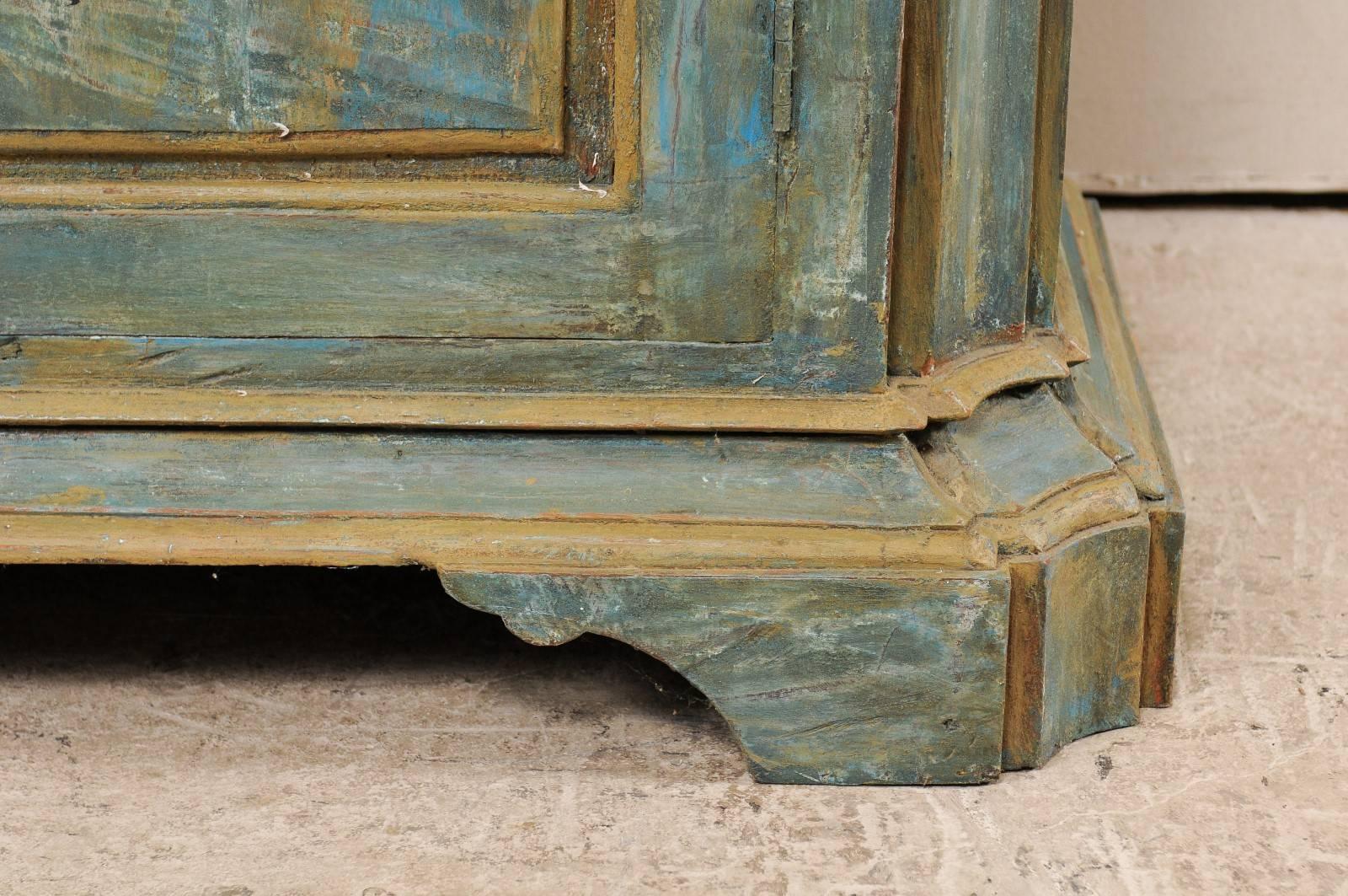 Custom Vintage Italian Style Two-Door Painted Wood American Buffet Console 2