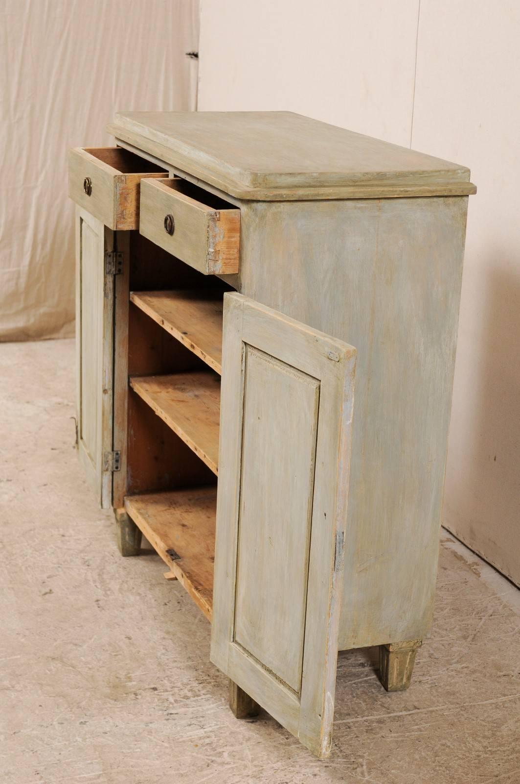 Swedish Karl Johan 19th Century Cabinet/Side Chest with Shelves and Drawers 2