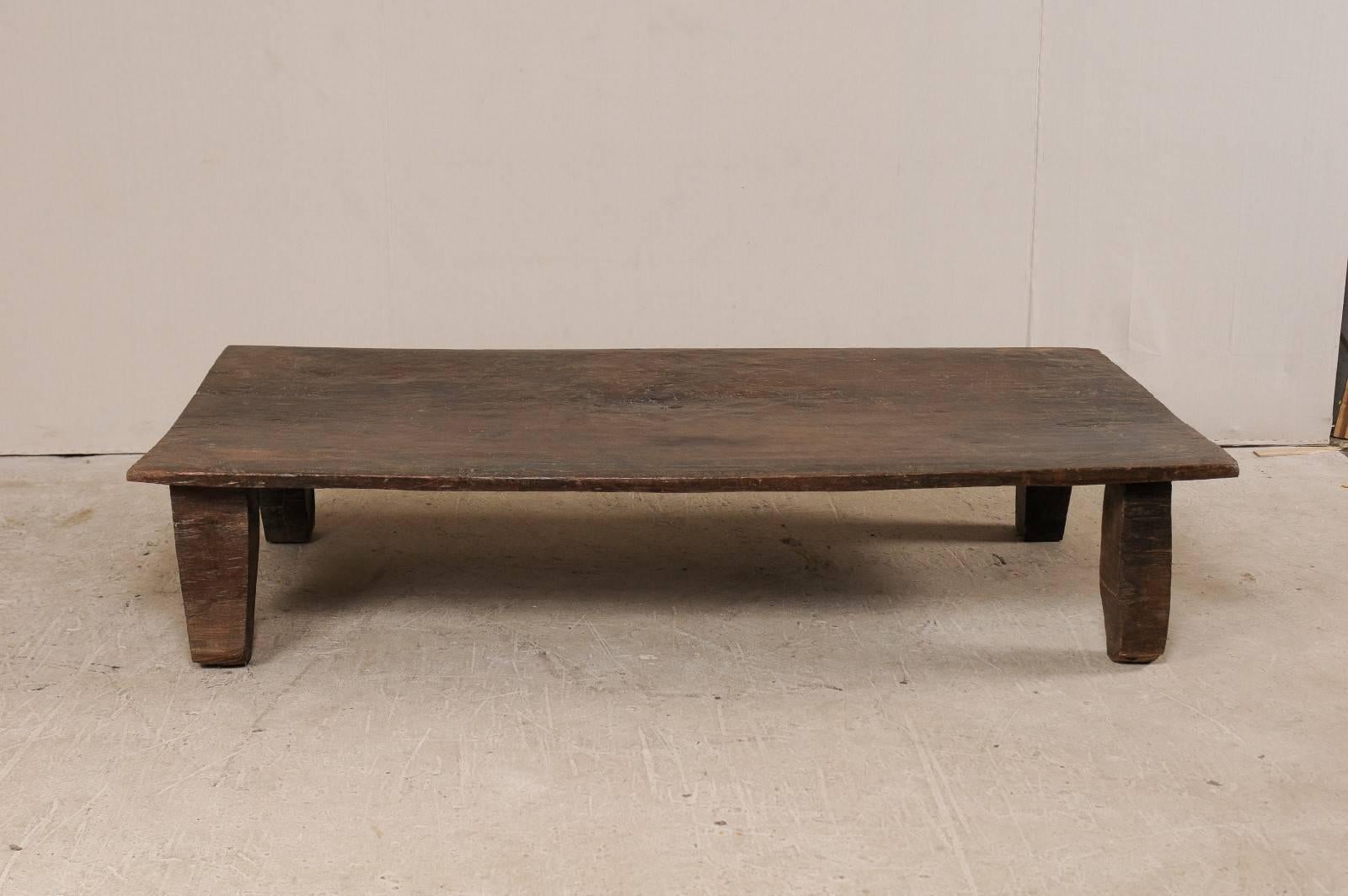 20th Century Beautiful Rustic Primitive Naga Wood Coffee Table from the Tribes of North India