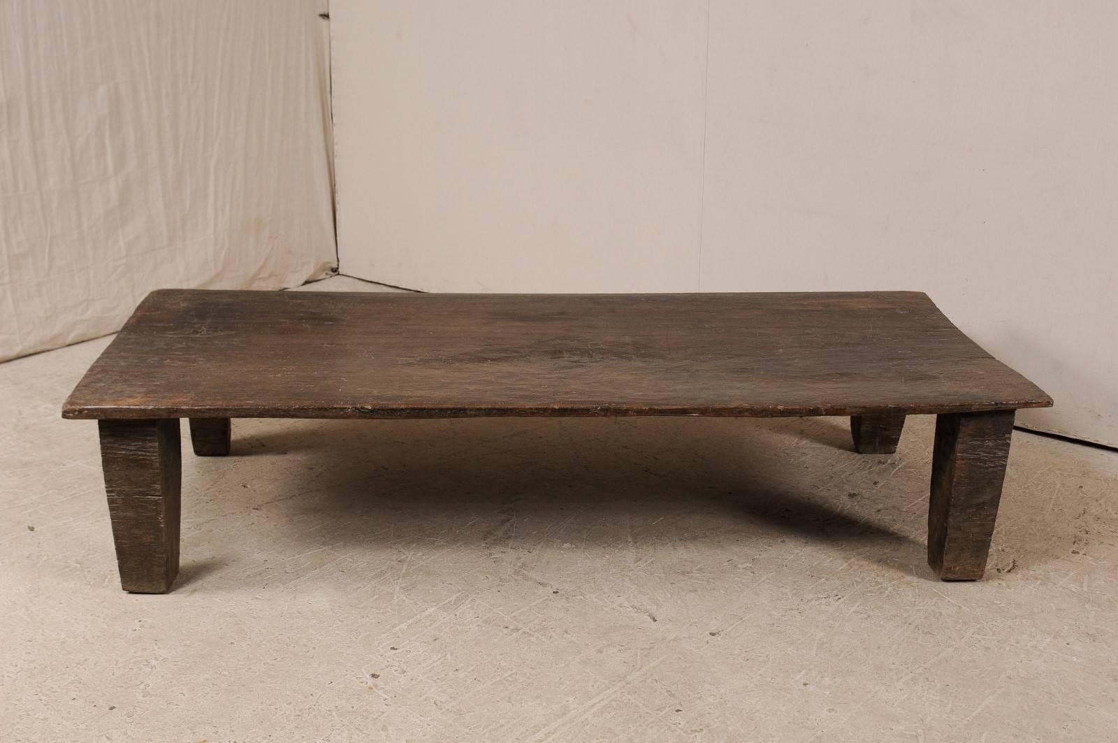Indian Beautiful Rustic Primitive Naga Wood Coffee Table from the Tribes of North India