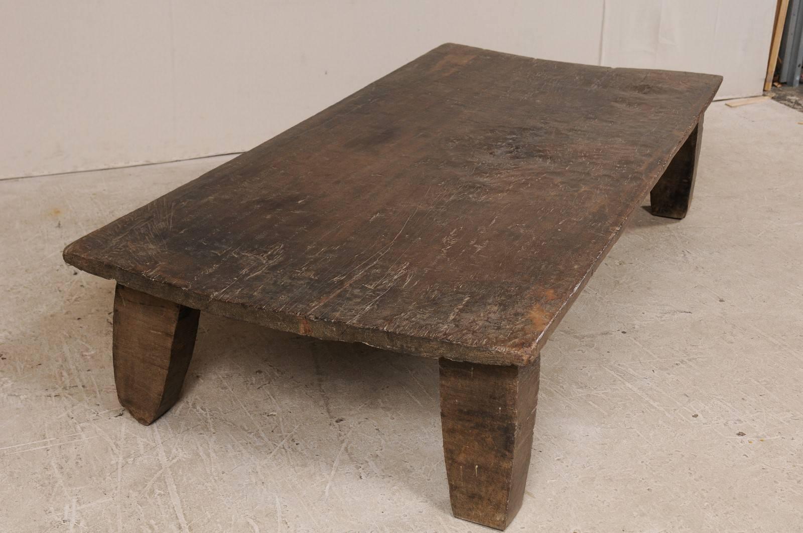 Beautiful Rustic Primitive Naga Wood Coffee Table from the Tribes of North India In Good Condition In Atlanta, GA