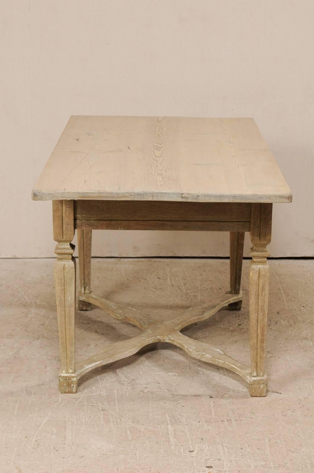 Swedish 19th Century Baroque Style Desk or Table with Single Drawer For Sale 3