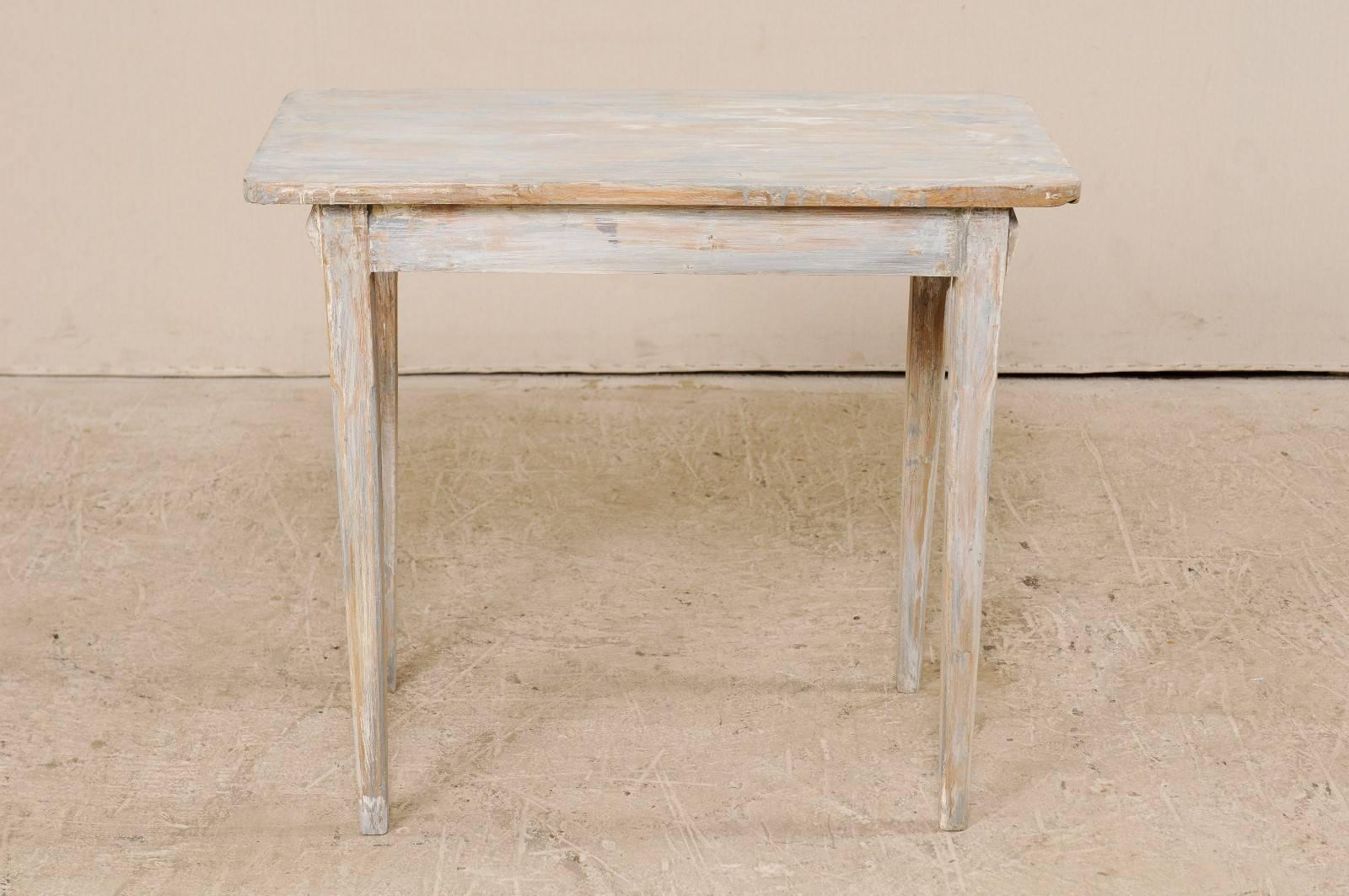 Swedish Period Gustavian, 19th Century Painted Wood Side Table with Drawer 5
