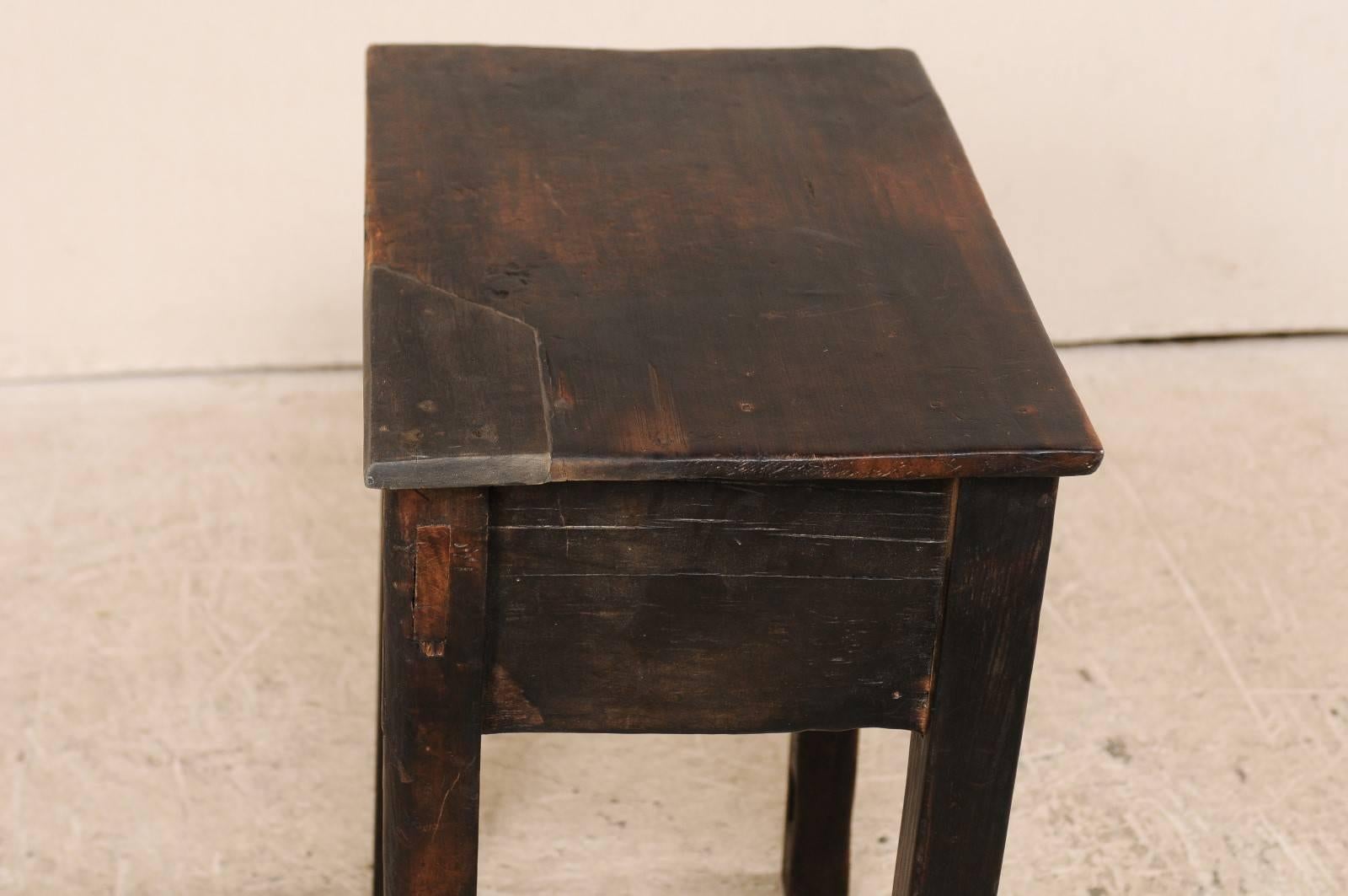20th Century Unique Guatemalan Wood Side Table Carved w/ Primitive-Style Horse Motif
