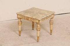 18th Century Italian Carved, Gilded and Painted Wood Side/End Table