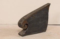 South Indian Scrolling Carved Wood Boat Prow Made Nautical Sculpture Accessory