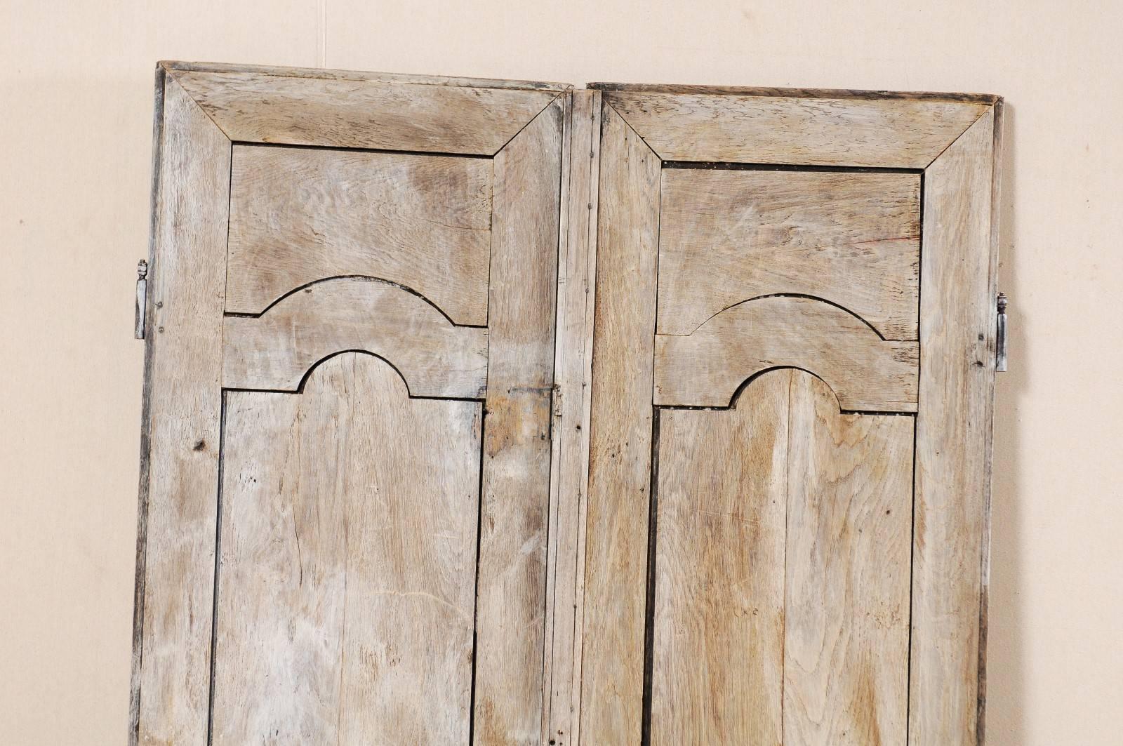 Pair of Lovely 19th Century French Doors with a Painted Pale Grey Wash 3