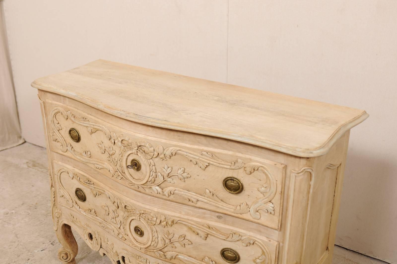 American Exquisite Don Rousseau Mid-20th Century Richly Carved Ash Wood Chest of Drawers