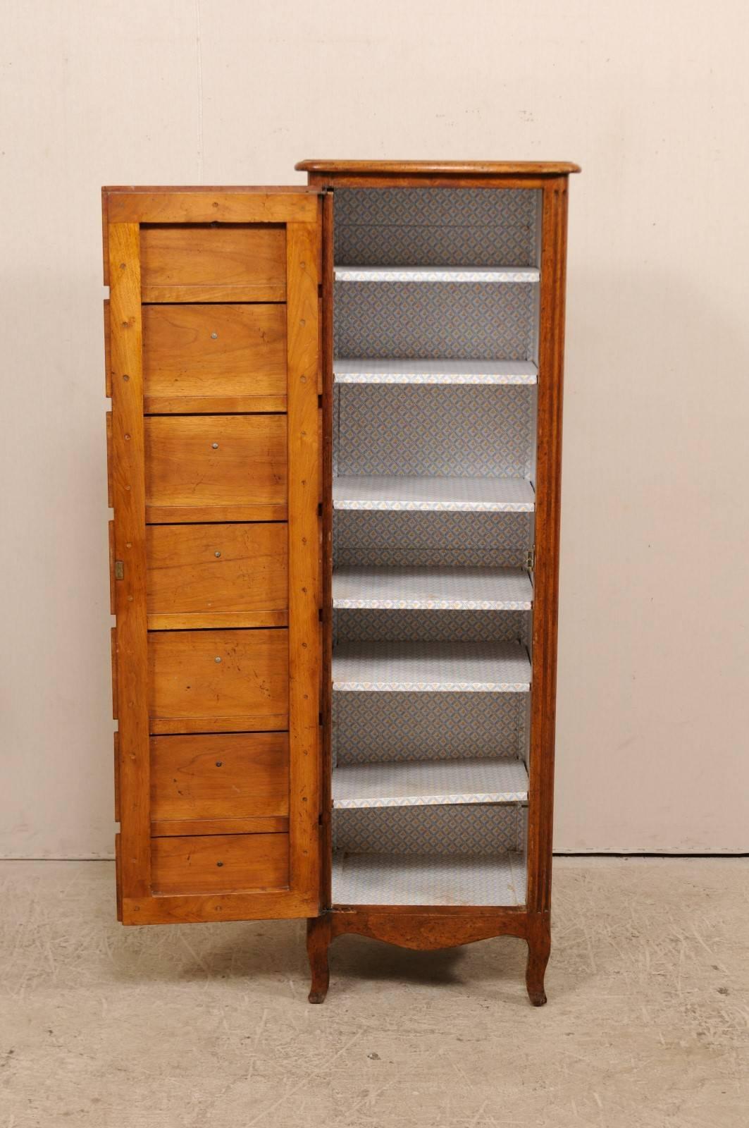 Antique French Semainier Cabinet, Faux-Front Drawers on Door w/Interior Shelving In Good Condition In Atlanta, GA
