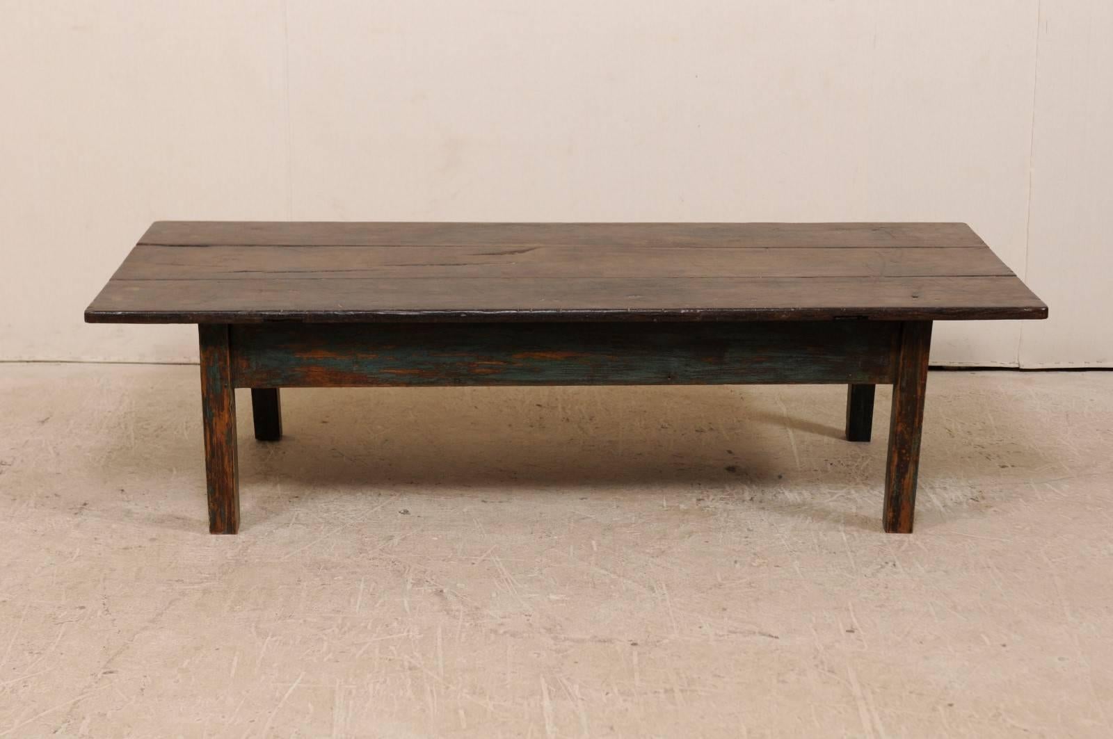 19th Century Brazilian Rustic Carved Peroba Wood Coffee Table with Single Drawer 6