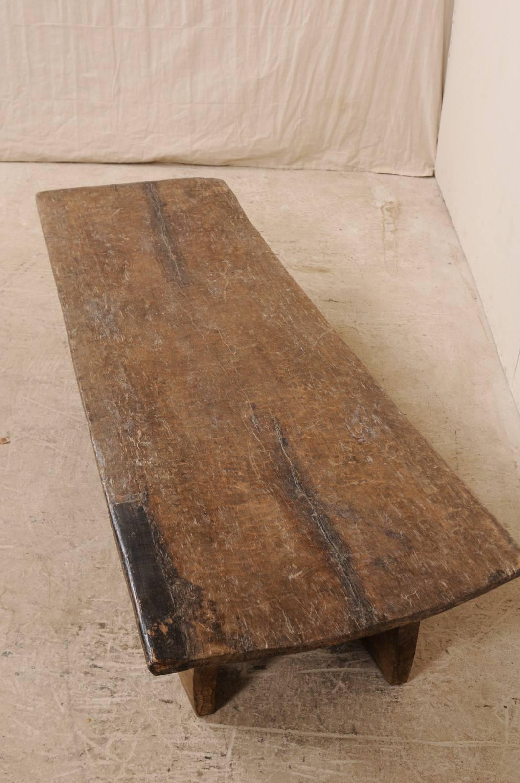 Indian Beautifully Rustic Primitive Naga Wood Coffee Table, Late 19th Century, India