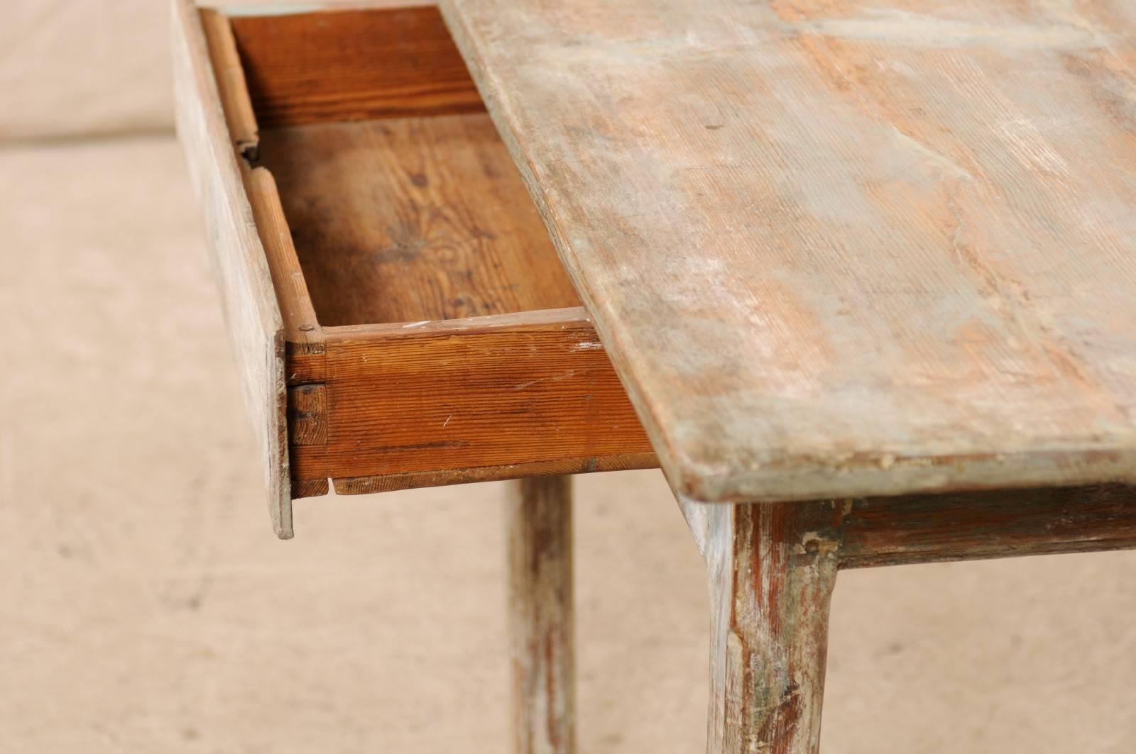 Period Gustavian Swedish 19th Century Pale Fir Wood Side Table 1