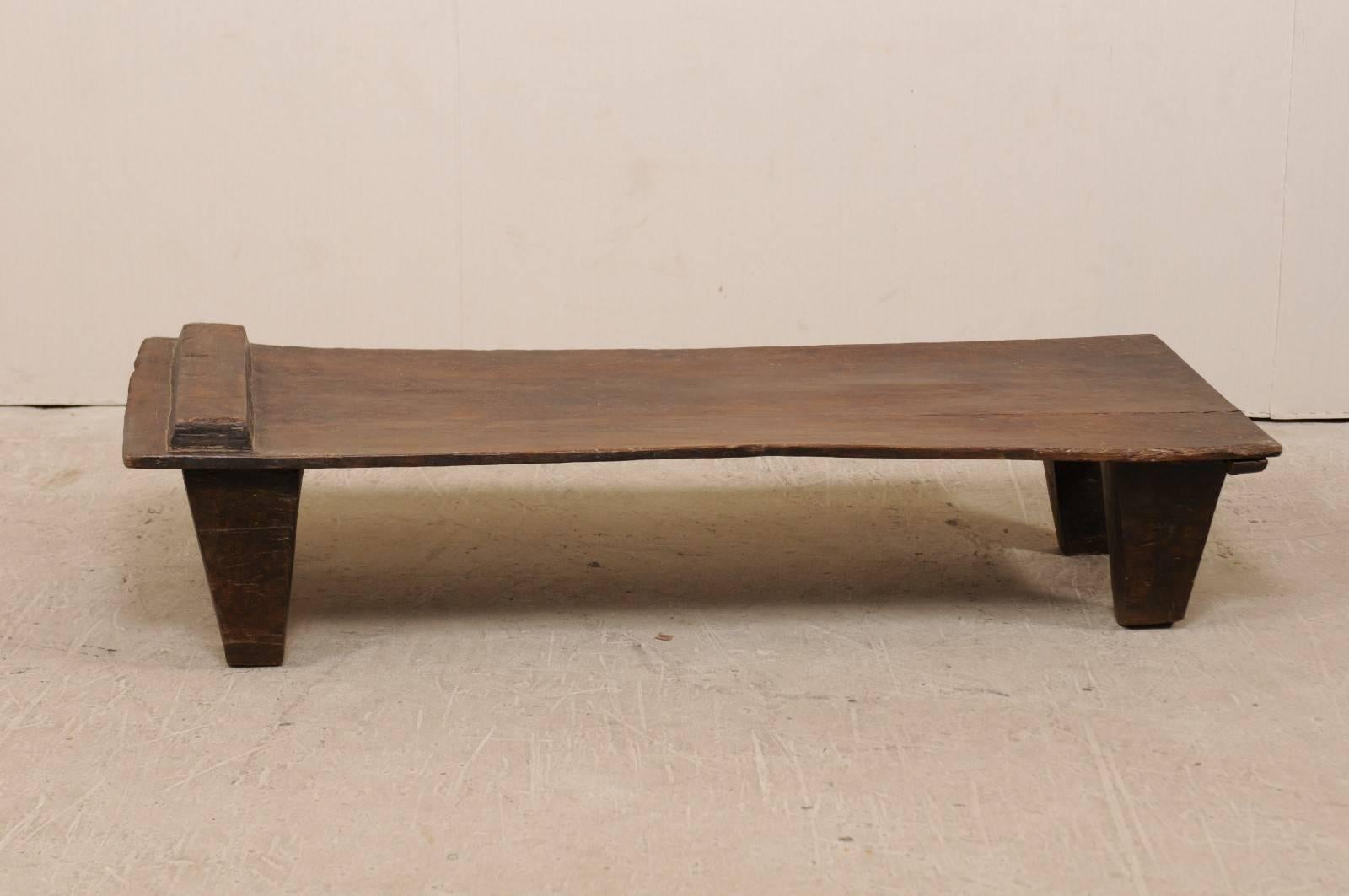 Primitive Rustic Naga Wood Coffee Table from the Early 20th Century, India 1