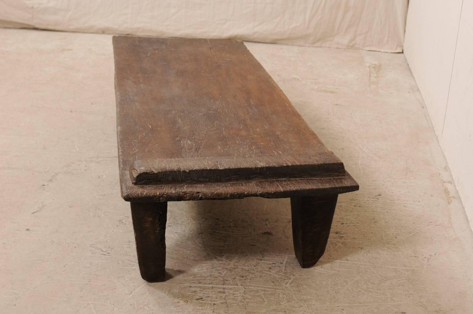 Indian Primitive Rustic Naga Wood Coffee Table from the Early 20th Century, India