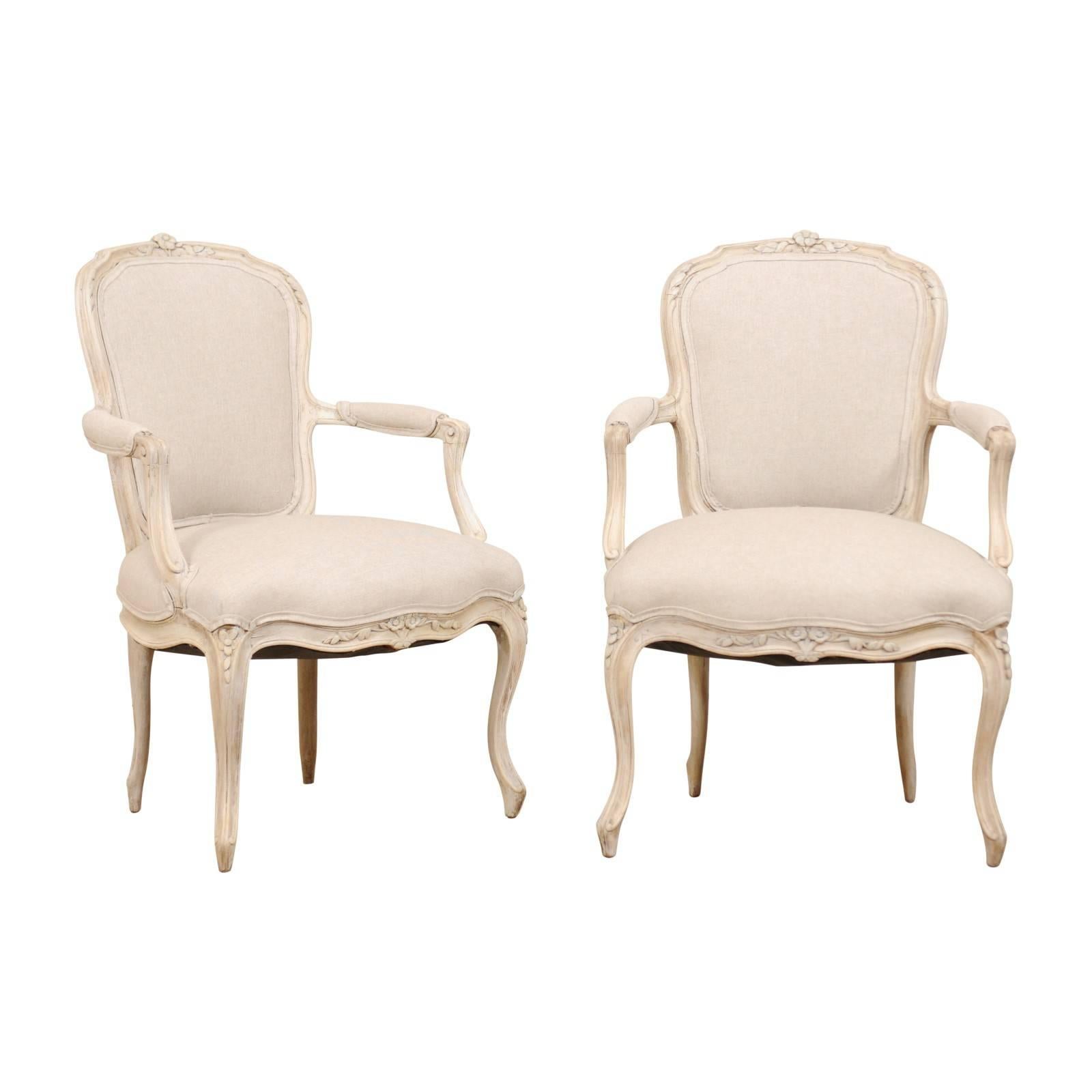 Pair of Swedish Louis XVI Style Armchairs from the Mid-20th Century