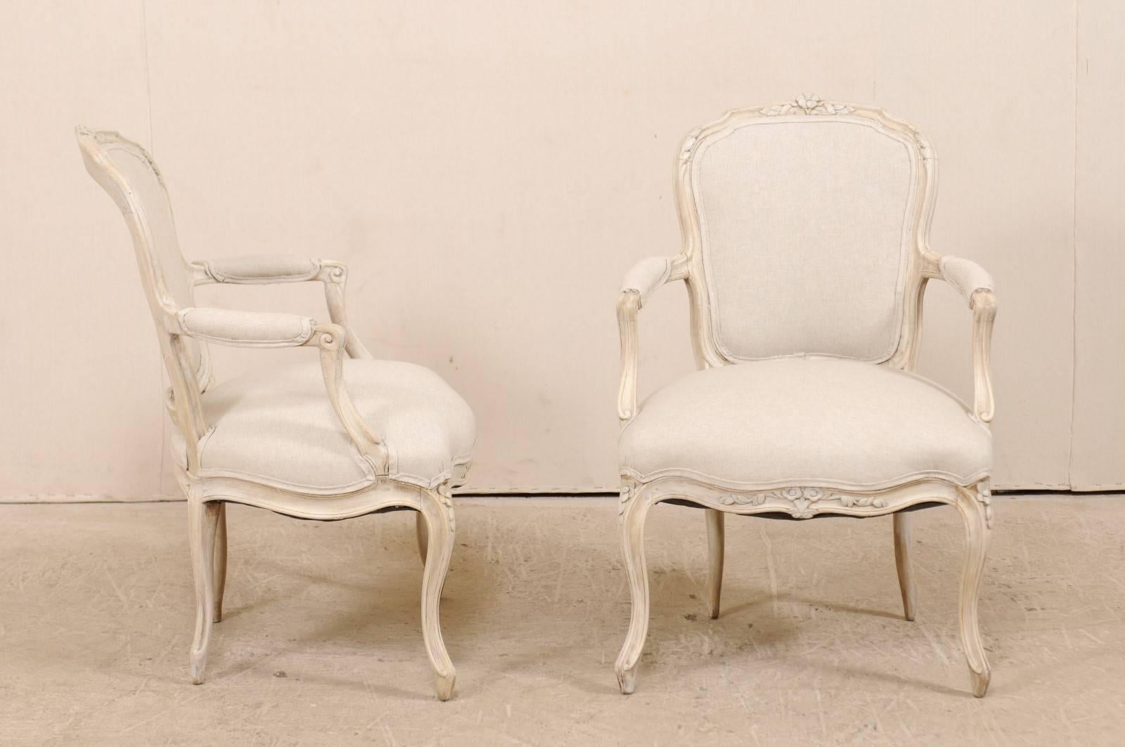 Upholstery Pair of Swedish Louis XVI Style Armchairs from the Mid-20th Century