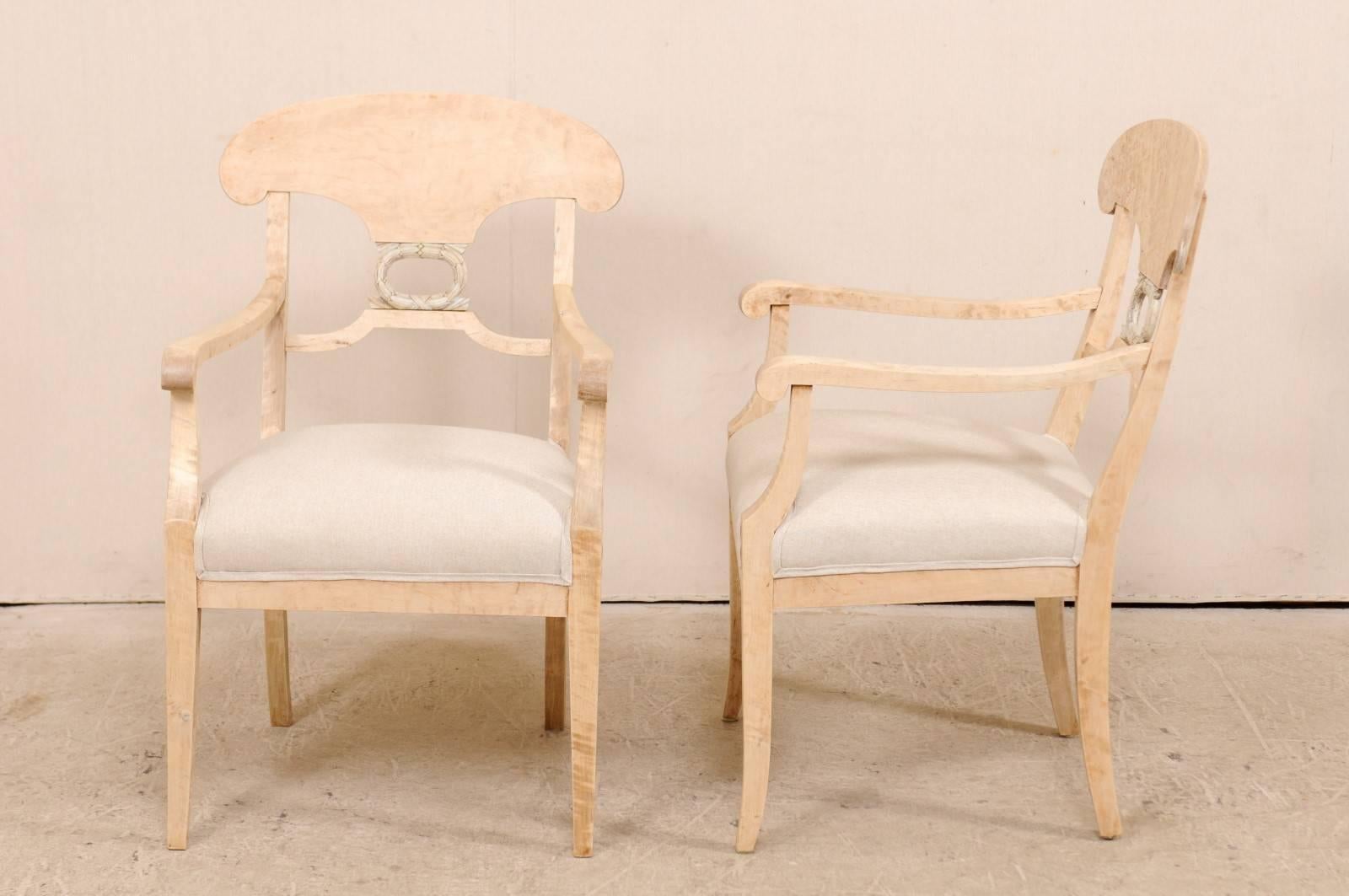 Pair of Swedish Biedermeier or Karl Johan Armchairs from the Late 1800s 3