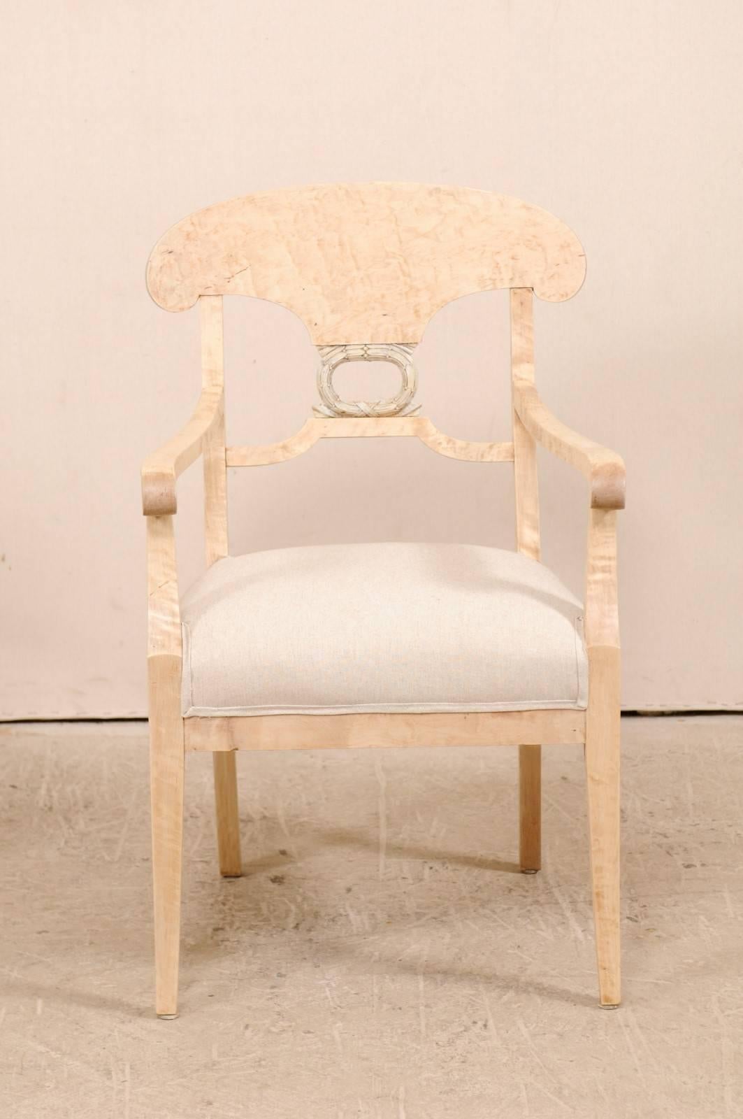 Pair of Swedish Biedermeier or Karl Johan Armchairs from the Late 1800s In Good Condition In Atlanta, GA
