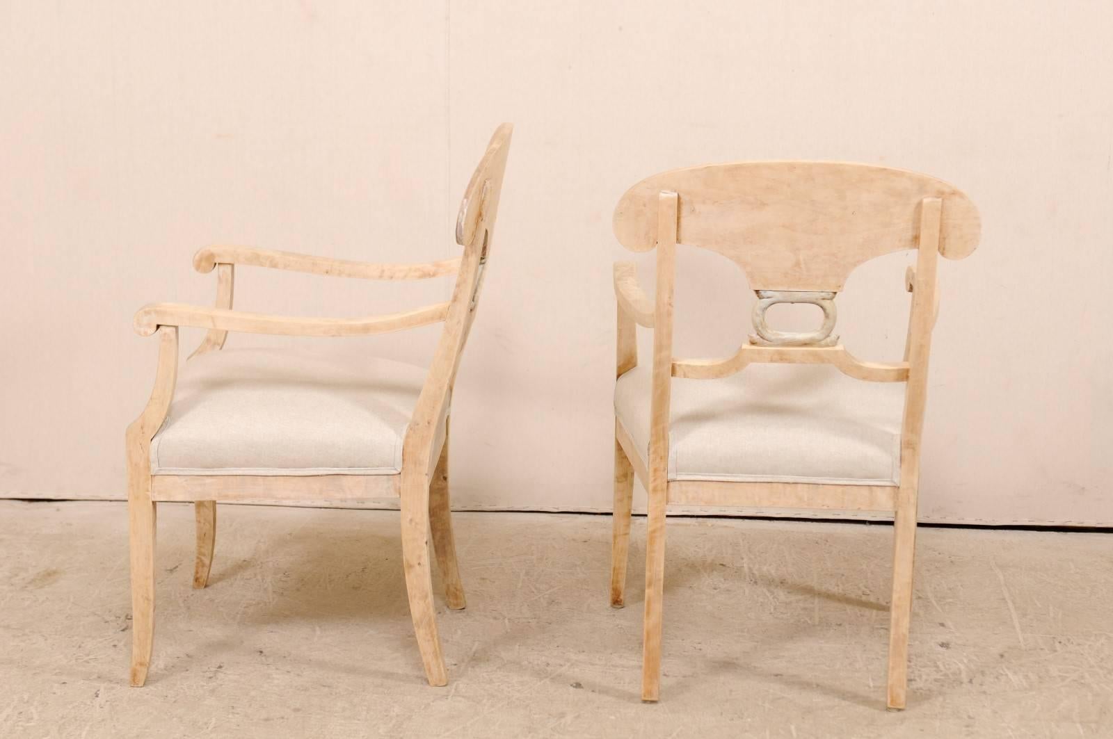 Pair of Swedish Biedermeier or Karl Johan Armchairs from the Late 1800s 2