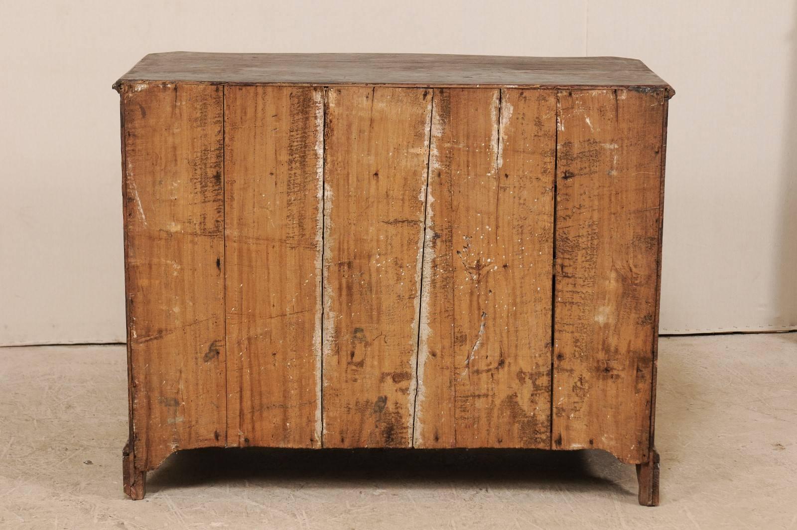 18th Century Italian Five-Drawer Wood Chest in Rich Dark Brown 4