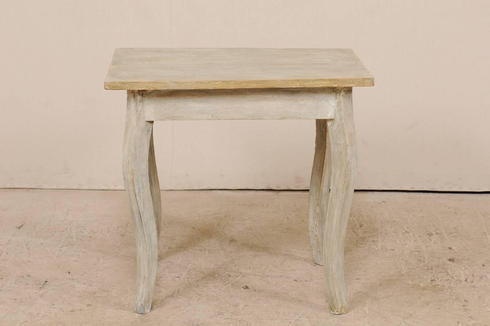 European Late 19th Century Painted Wood Side Table with Drawer, circa 1880 3