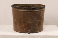 Vintage French Large Copper Kitchen Pot with Handles, Spout and Lovely Patina