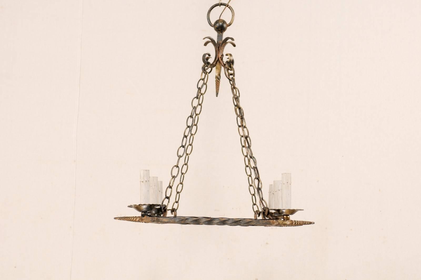 rectangular iron chandelier