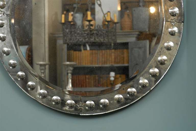 Bullseye Circular Venetian Style Mirror, Hand Silvered 2
