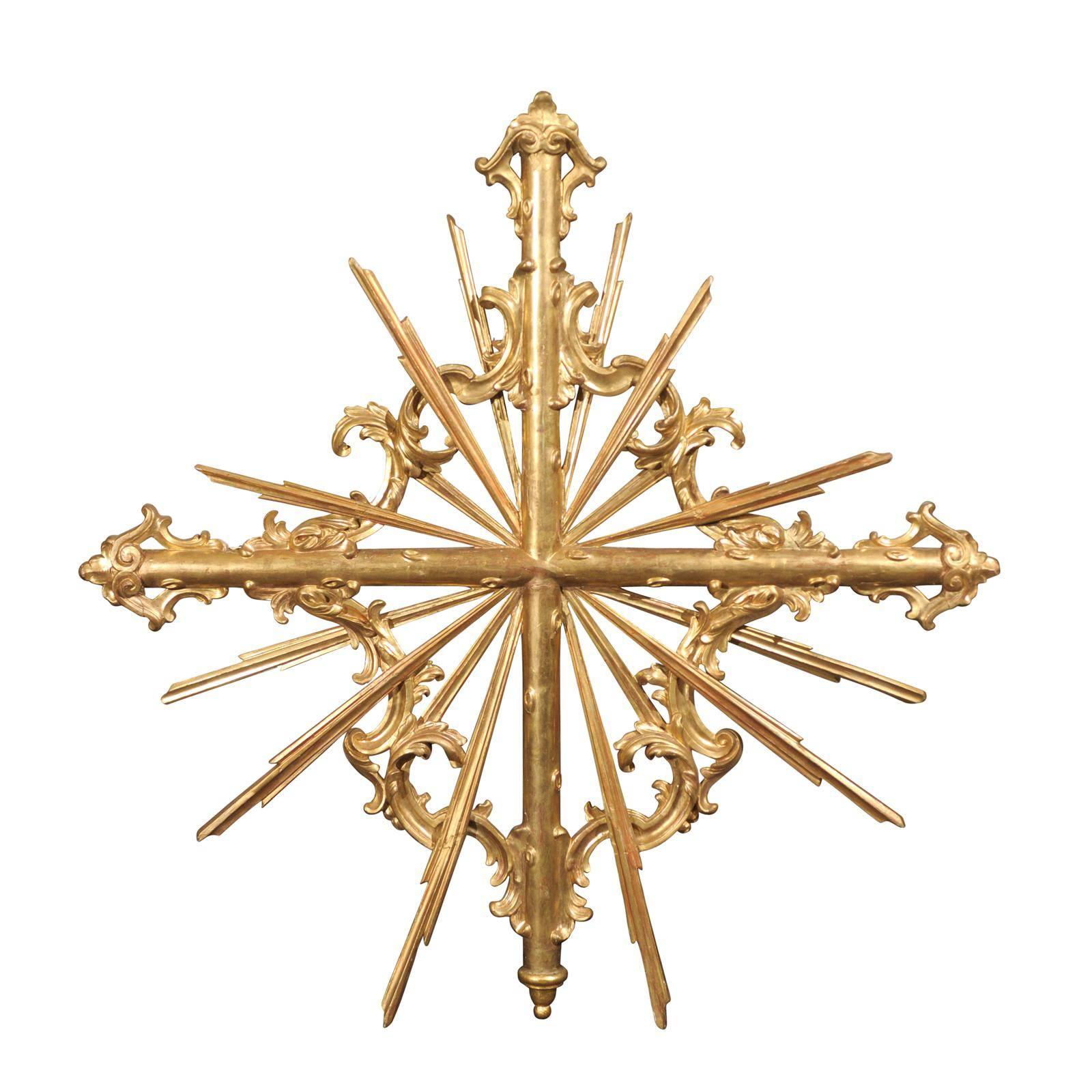 Italian 19th Century Large Size Sunburst Wall Decoration