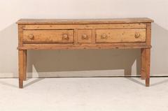 18th Century Irish Three-Drawer Console Table or Sideboard