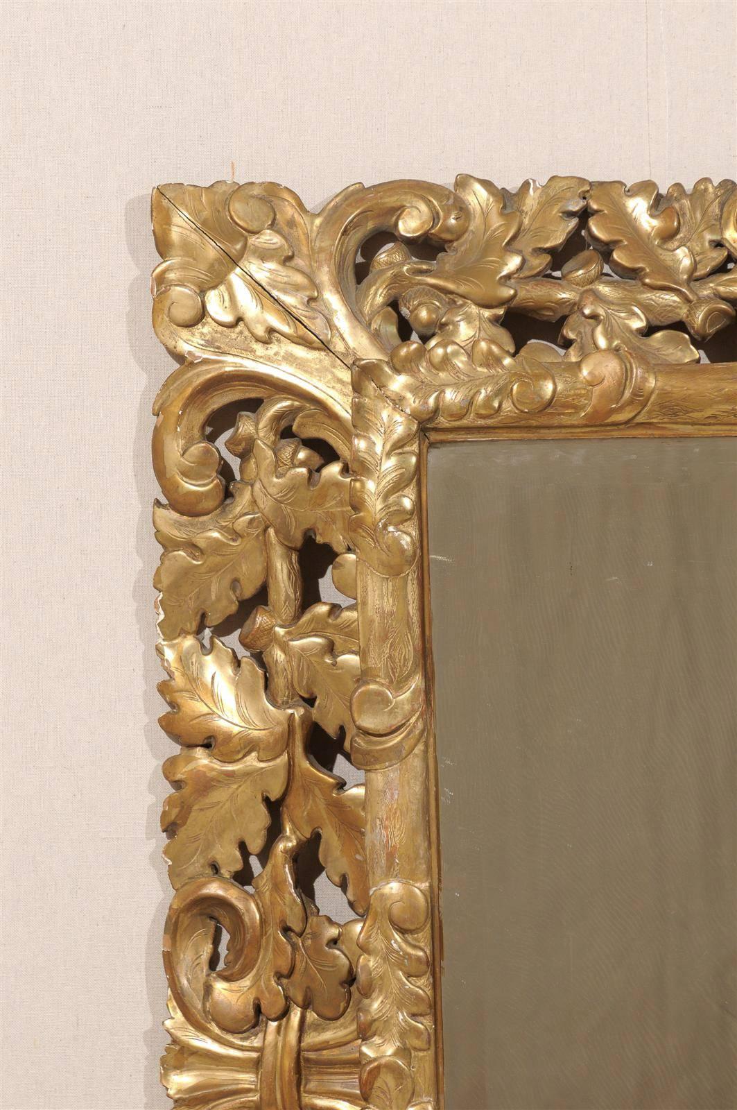 Gilt 19th Century French Gilded Mirror with Carved Frame