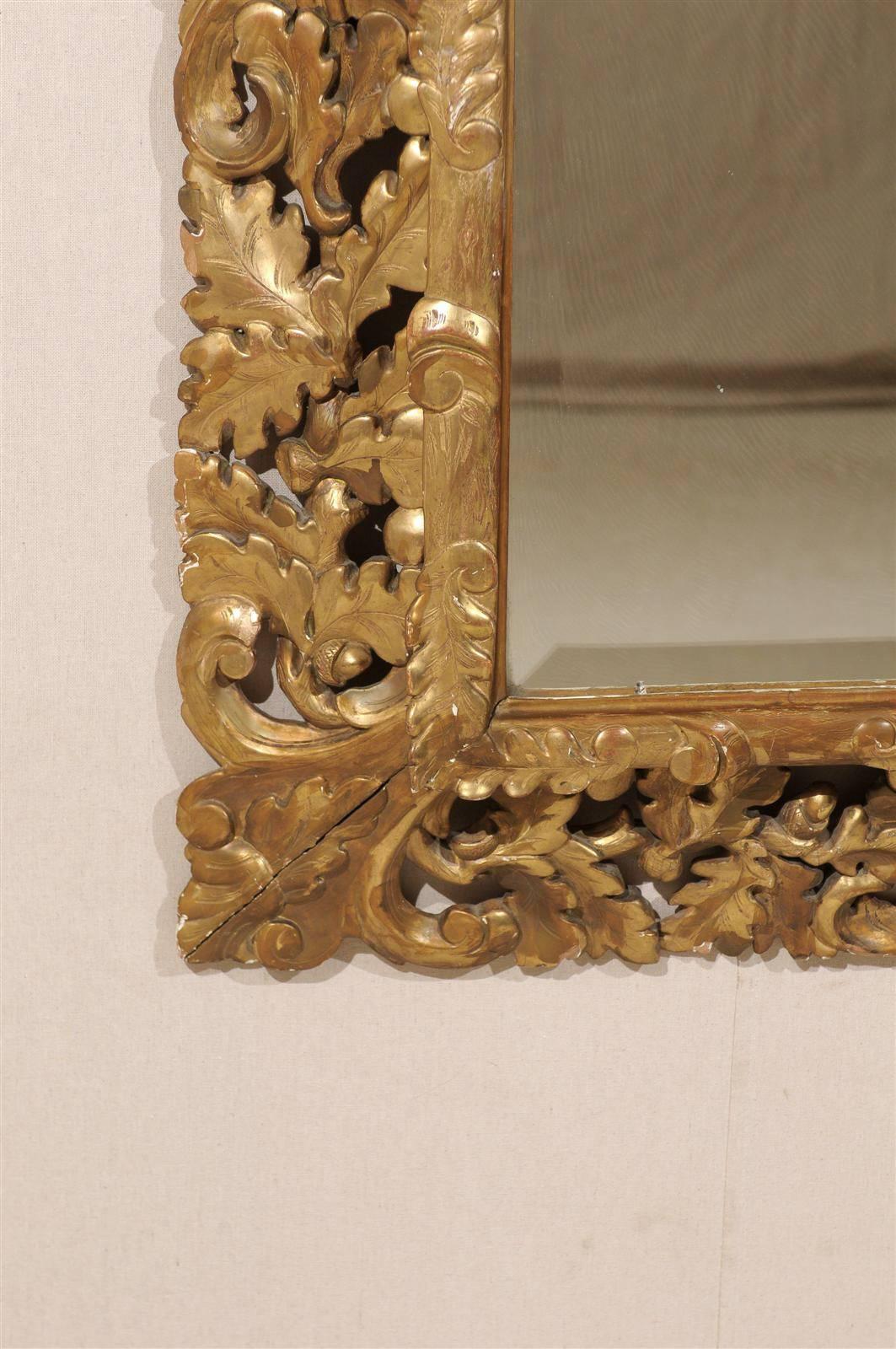 19th Century French Gilded Mirror with Carved Frame In Good Condition In Atlanta, GA