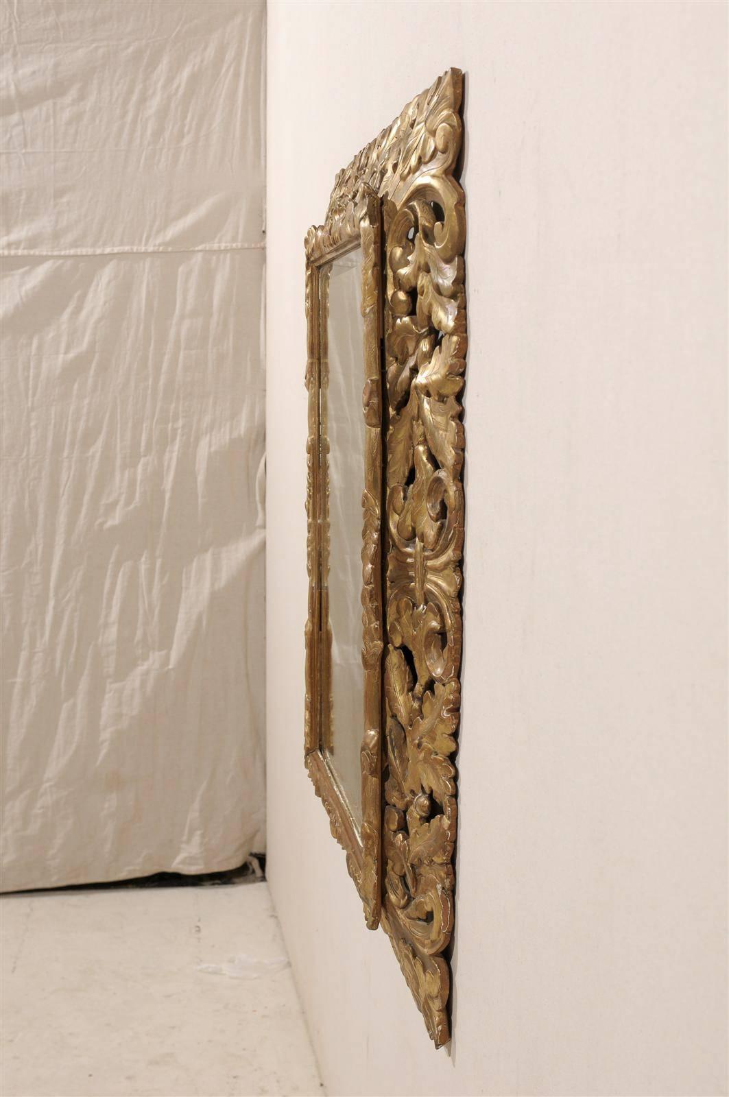 19th Century French Gilded Mirror with Carved Frame 1
