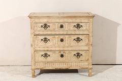 19th Century French Bleached and Carved Chest of Drawers
