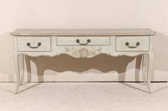 French Painted Three-Drawer Wooden Console Table