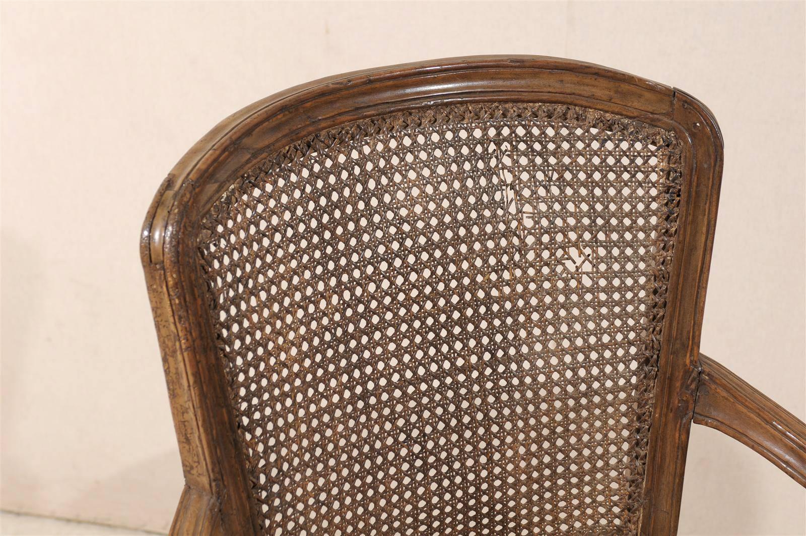 18th Century and Earlier Pair of Italian 18th Century Wooden Armchairs For Sale