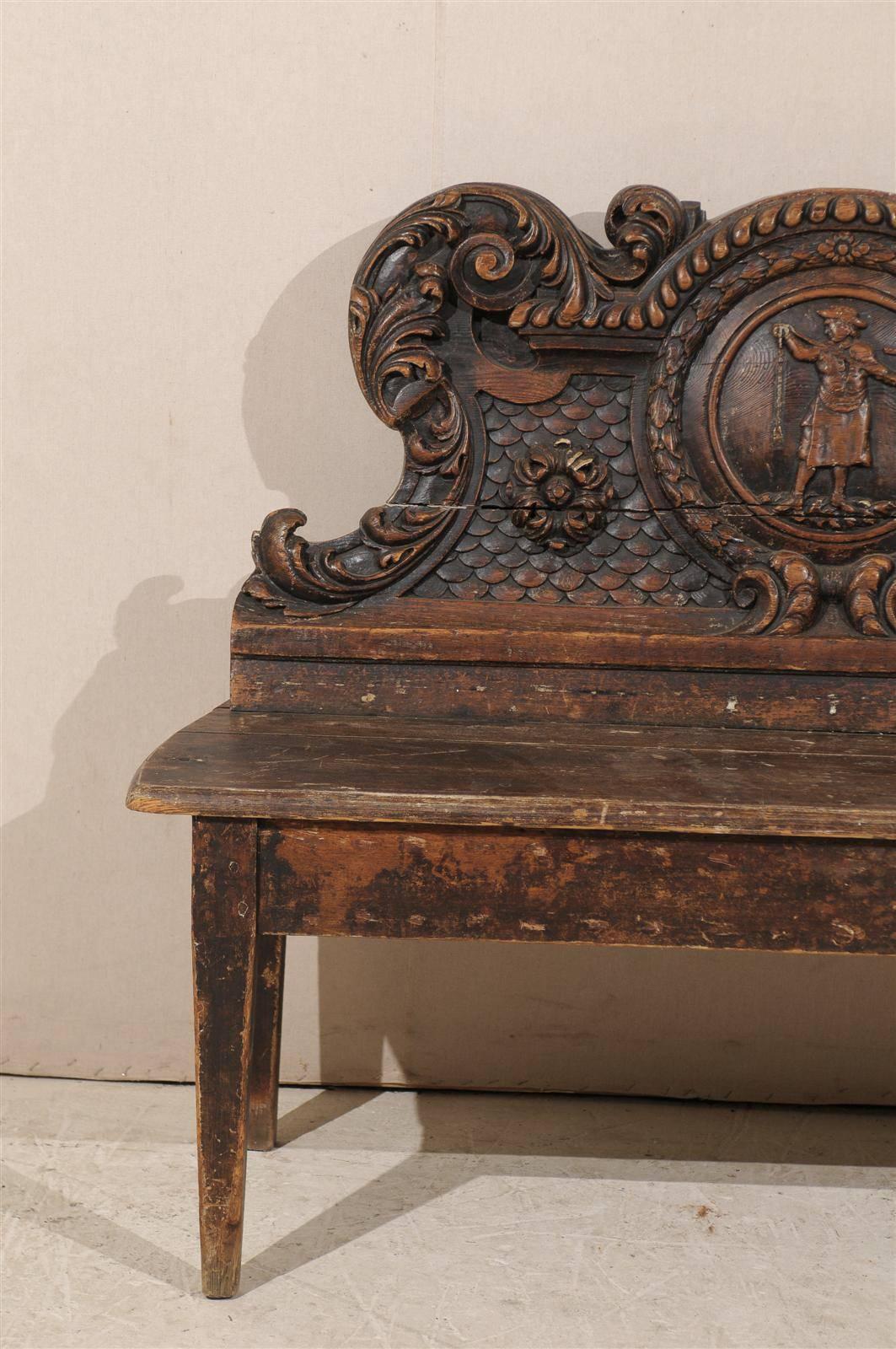 ornate wooden bench