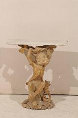 Italian Console Table with Carved Wood Dressed Monkey Base