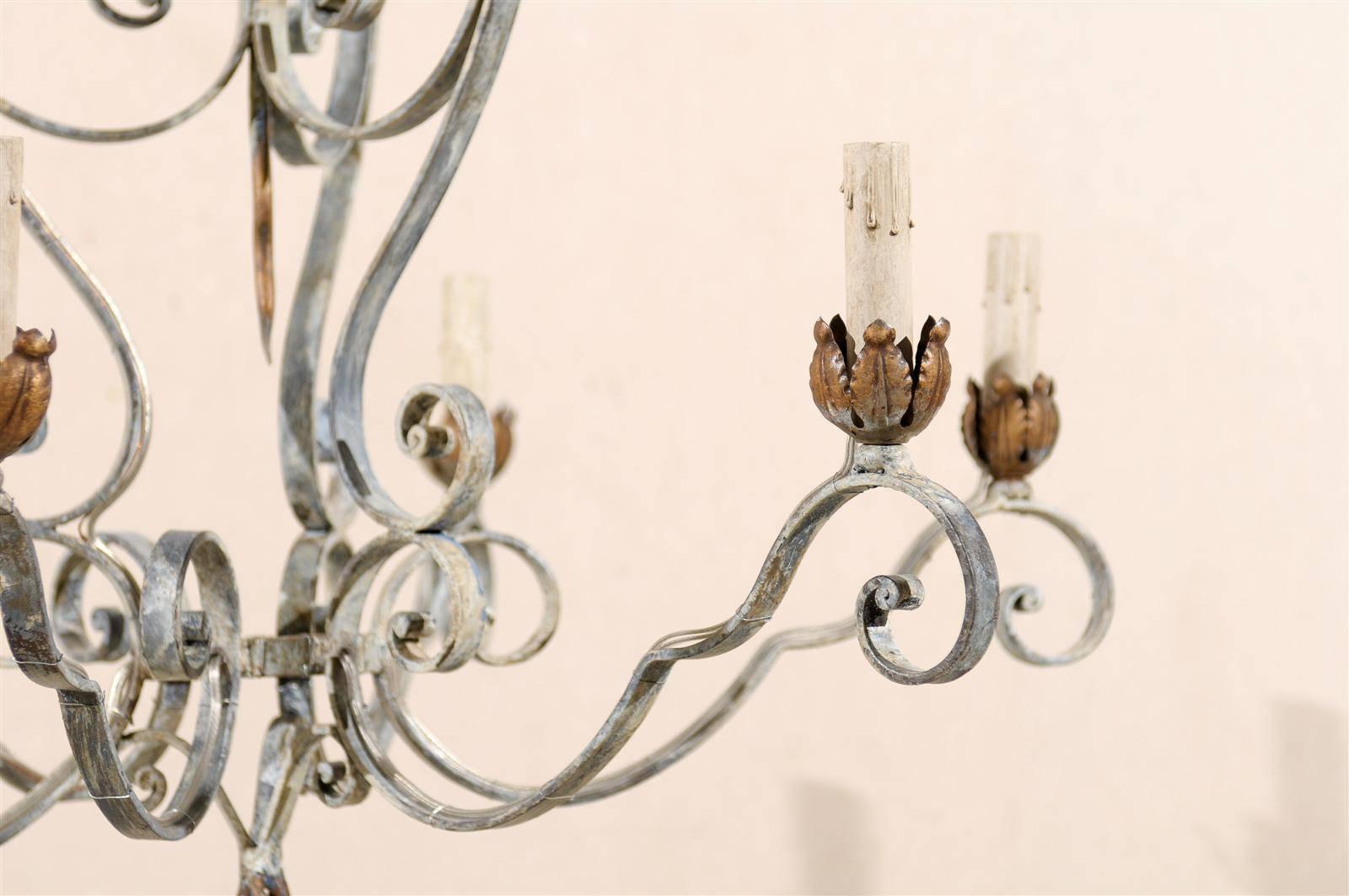 French Painted Iron Six-Light Chandelier 2