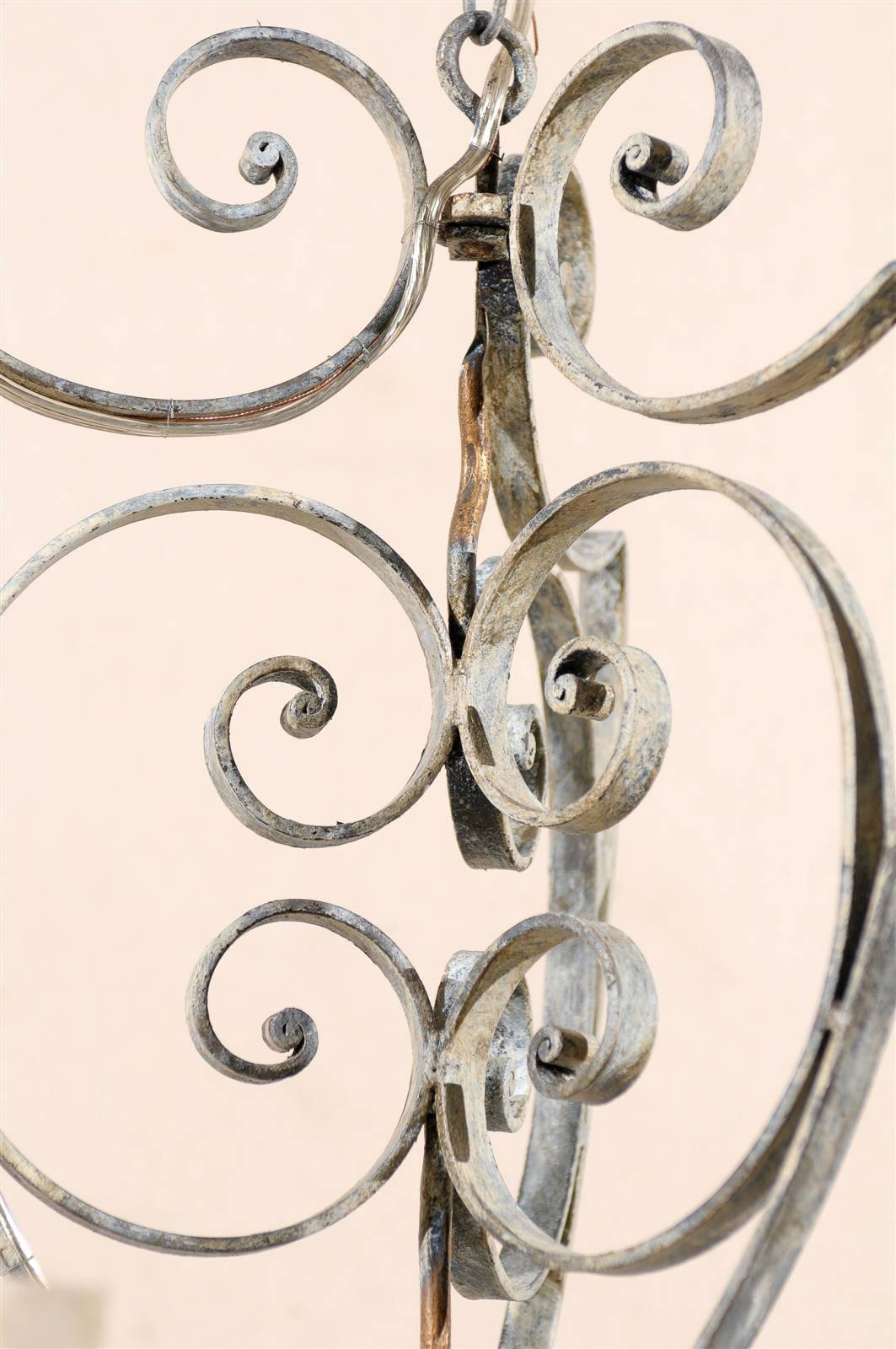 French Painted Iron Six-Light Chandelier 5